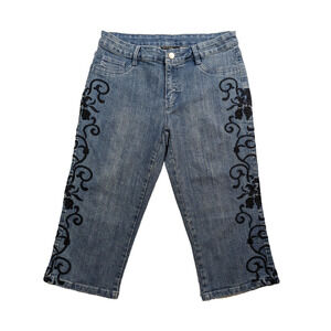 Boston Proper Cropped Embroidered Jeans Size 10